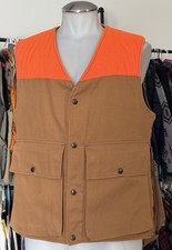 Vintage Woolrich Lined Canvas Hunting Vest Jacket USA Made Men Size Med