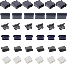 36 PCS USB anti Dust Cover Plugs - Silicone Caps for A, Micro USB, Type C Ports