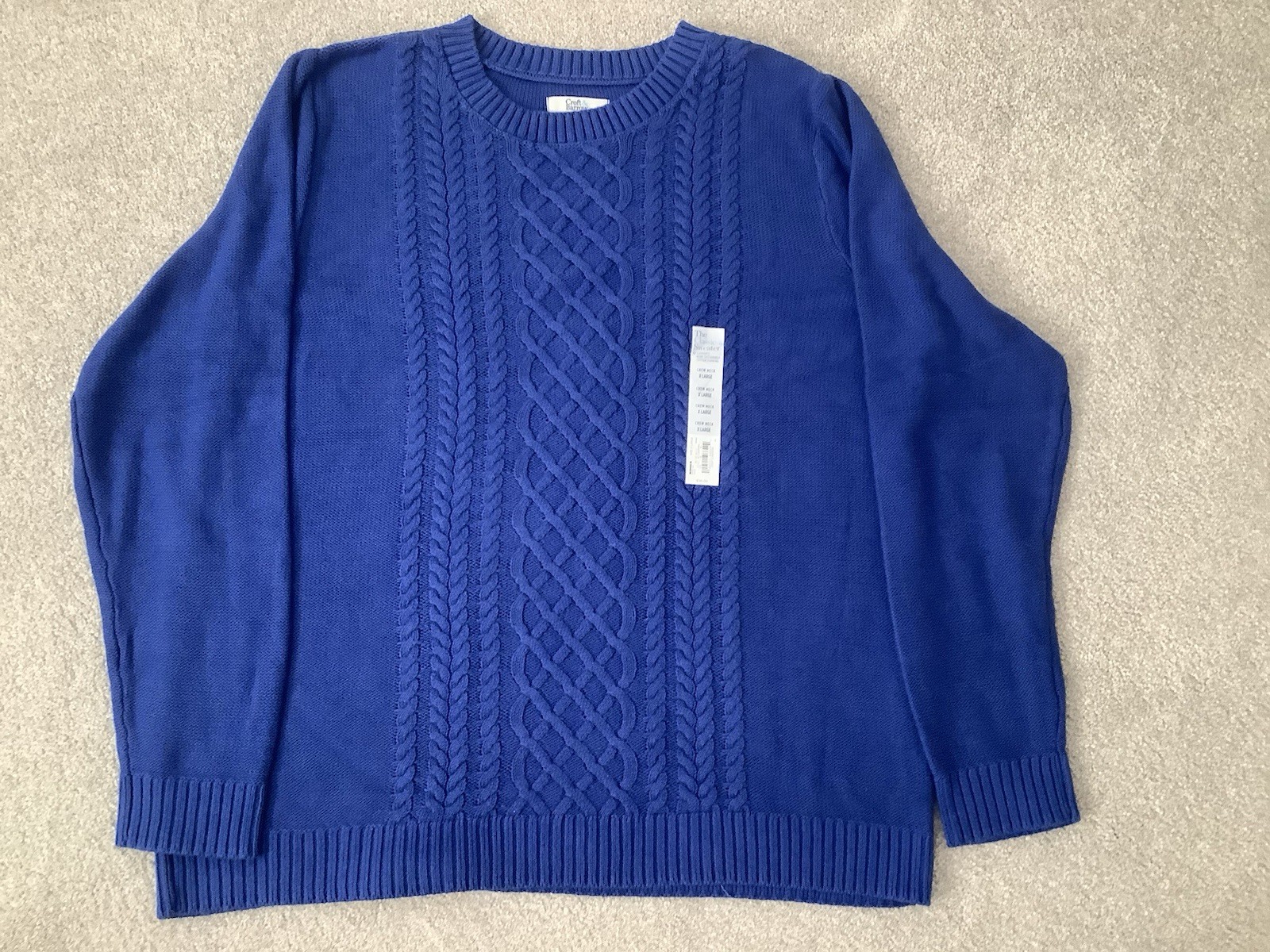 CROFT & BARROW New Knitted Sweater with a Pattern Women’s Cotton Blue Size XL