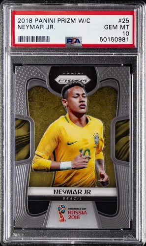2018 PANINI PRIZM WORLD CUP #25 NEYMAR JR. PSA 10