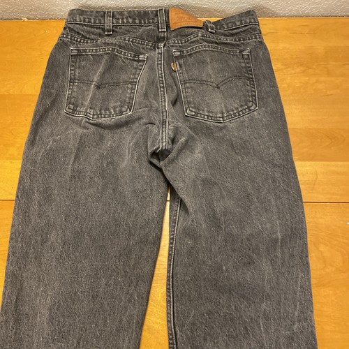 VTG Levi’s 549 Two Horse Faded Black Jeans 34X32 Made In USA Leather Tab - Picture 17 of 18