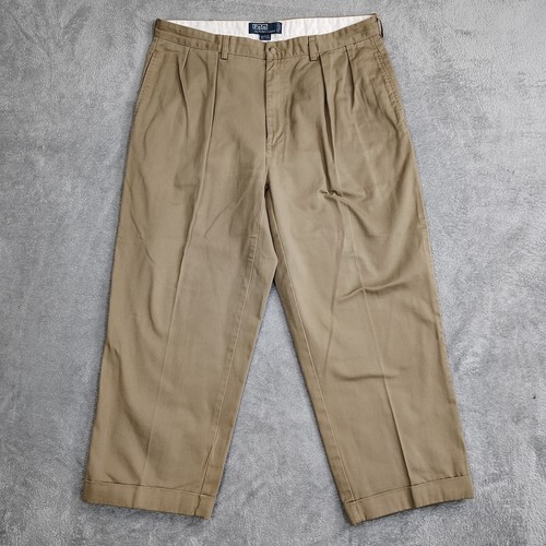 Vintage Polo Ralph Lauren Andrew Pants Cuffed Pleated Baggy Skater Mens 38x26 - Picture 1 of 9