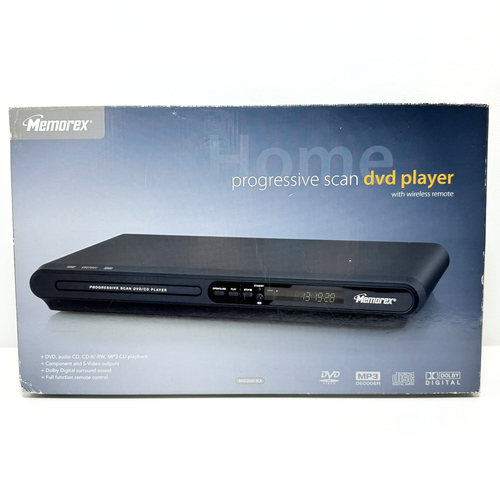 New 2008 Memorex MVD2040-BK Progressive Scan Compact DVD CD Player with Remote