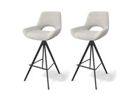 Modulax Matera Mikah Perlino Fabric Set of 2 Swivel Bar Chairs - 92cm RRP £630