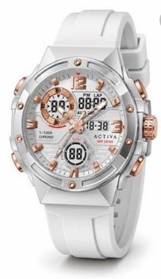 Activa X Invicta Men's 51mm White Rose Gold Digital Sport
