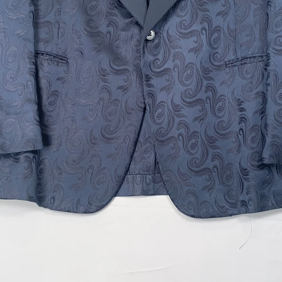 Chaquetas de esmoquin Ralph Lauren para hombre etiqueta púrpura seda lana azul floral jacquard 42R Foto 4 de 4