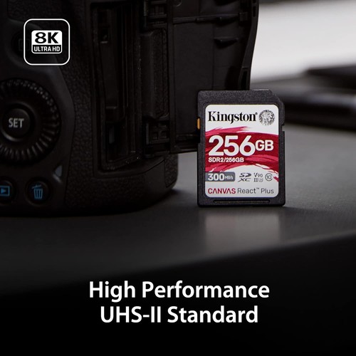 Kingston Canvas React Plus 64GB SDXC Memory Card UHS-II 300R/260W U3 V90 for Ful - Picture 5 of 6