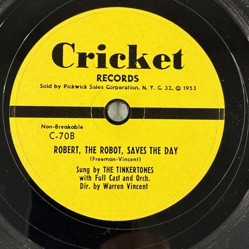 Robert the Robot Saves the Day 10" 78rpm Record 1953 Cricket Records C-70 - Bild 9 von 10