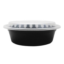 Karat IMFC4024B 24 oz Black Takeout Food Container & Lid