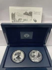 2013 W REVERSE PROOF & ENHANCED SILVER EAGLE 2 COIN WEST POINT SET WITH BOX/COA