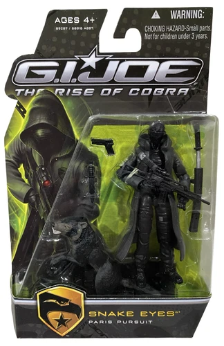 GI Joe Rise of Cobra Movie Snake Eyes&Black Timber Paris Pursuit Figure NEW 2009