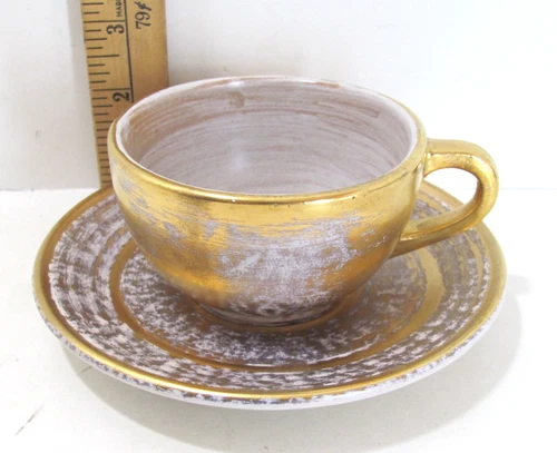 Stangl Pottery Antique Gold Cup and Saucer