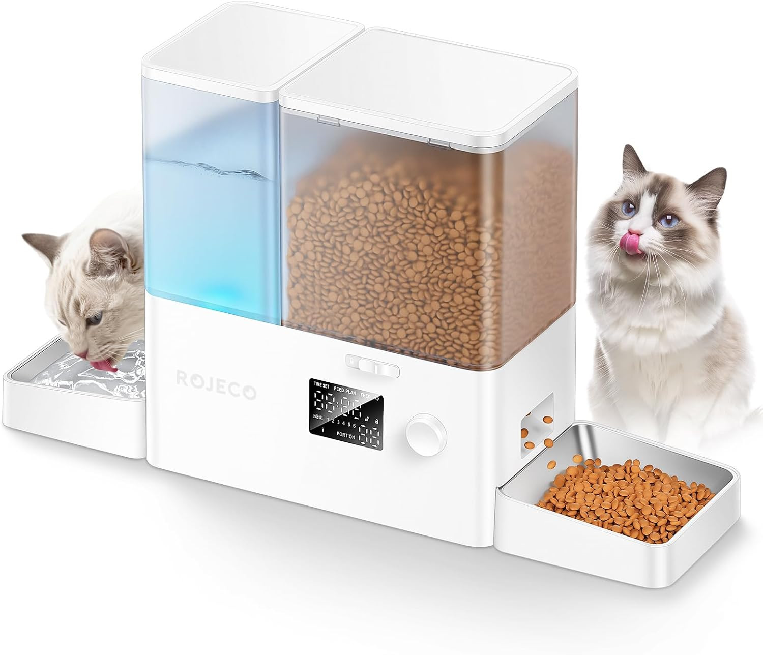 Mangiatoia Automatica 2 in 1 per Gatti con Dispenser Acqua 5L - Offerta