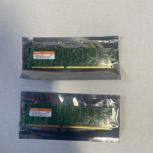 2X Hynix 128MB DDR 400 RAM PC2-3200U-30330 CL3 HYMD216646A6J-D43 AA-A - Picture 1 of 7