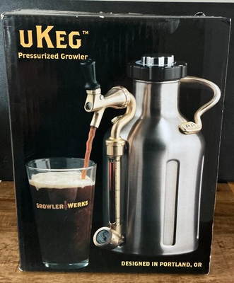 #ad U KEG GrowlerWerks Pressurized Beer Growler 64 Oz Stainless Brew Tailgate Party $76.00