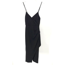 Lulus Made to Wow Black Sleeveless Surplice Asymmetrical Party Dress Womens XS