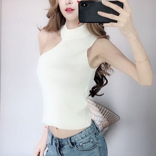 Fashionable Womens Knitted Camisole Top Off Shoulder Sleeveless Design - Picture 7 of 27