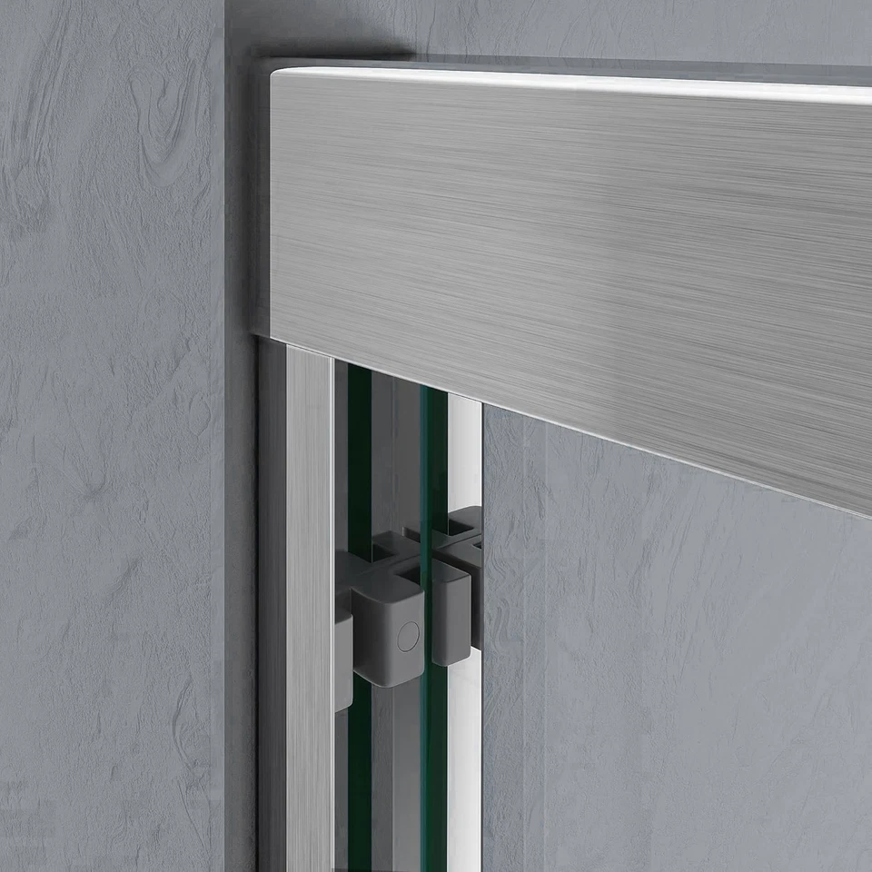 Vidrio de ducha transparente de níquel cepillado de 44-48"" de ancho x 72"" de alto para puerta de baño de 1/4"" Foto 2 de 4