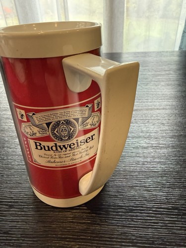 Budweiser Beer Thermo-Serv Plastic Mug 16 Oz Stein Insulated Vintage - Picture 4 of 7