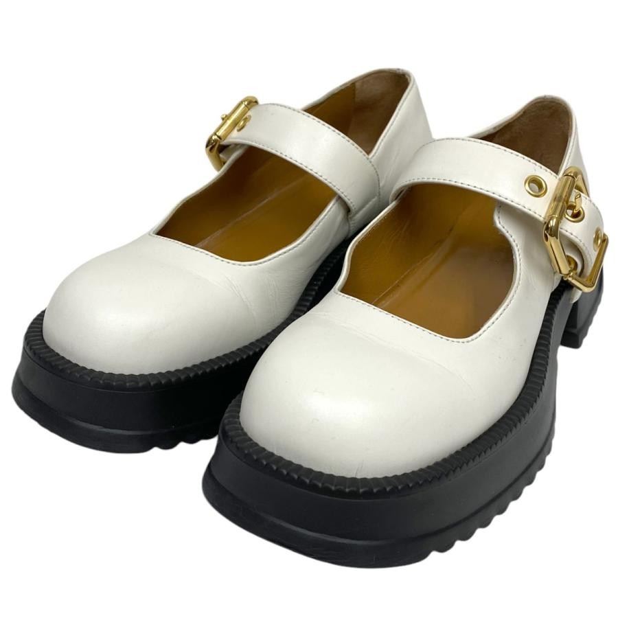 Marni Women's Leather Mary Jane High Sneakers White Size 35