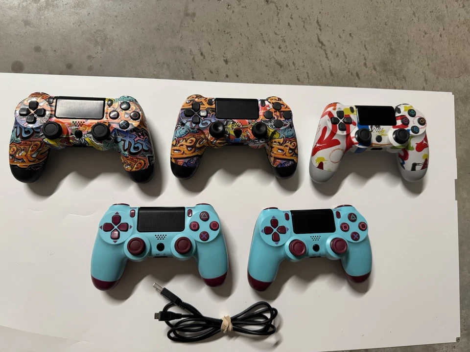 x5 Lote Mandos Inalámbricos PS4 PlayStation 4 PROBADOS FUNCIONANDO (3rd Party) Foto 2 de 4