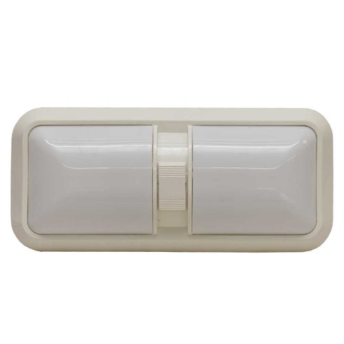Boat Dual Vanity Ceiling Light | 11 1/4 x 5 Inch Off White Plastic - Bild 3 von 5