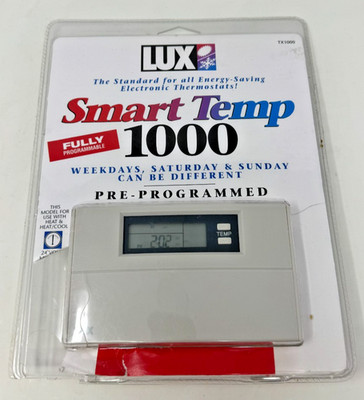 LUX Smart Temp 1000 LUXLIGHT TX1000 Programmable Thermostat New Open Box