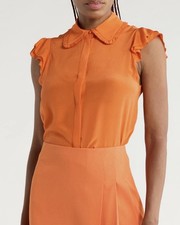 ALICE OLIVIA Martel Flutter Sleeve Silk Top Sz S NWT