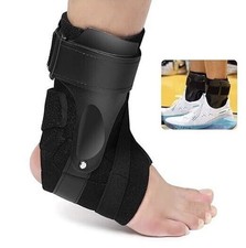 Ankle Support Brace with Side Stabilizers Compression Sleeve Sprained Pain LARGE