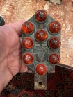 Vintage 1940s Federal 95 Red Glass Reflectors Motorcycle Harley Indian Rat Rod