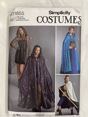 Sewing Pattern Simplicity Costumes 11855 Capes One Size Fits Most Uncut FF