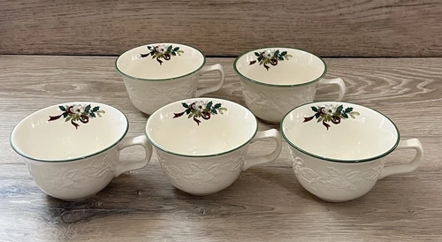 Set Of 5 Mikasa Holiday Season Coffee Tea Cups DB901