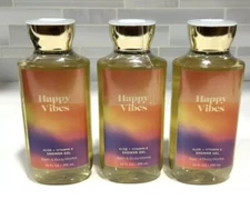 Set  of 3~ Bath & Body Works Happy Vibes Shower Gel 10 oz Retired~NEW~SEALED!