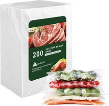 Vacuum Sealer Bags for Food - 200 Quart 8'' X 12'' Pre-Cut Food Saver Bags Qu...