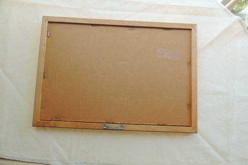 KITCHEN FRAMED PRINT W/GLASS TABLE W/ PIE ,FLOWER FRUIT VERY NICE 13 X 9 FRAME - Picture 3 of 3