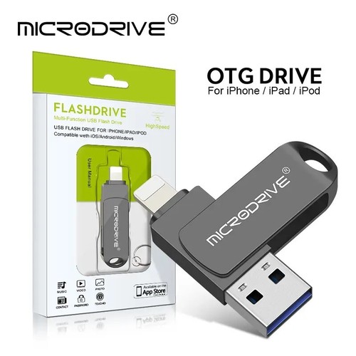 OTG Flash Drive USB3.0 for iPhone with 2 in 1 USB to lightning & usb 3.0 - Picture 1 of 7