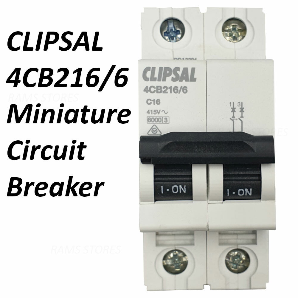 Clipsal Miniature Circuit Breaker 2 Pole 6KA AC 16A Switch Safety