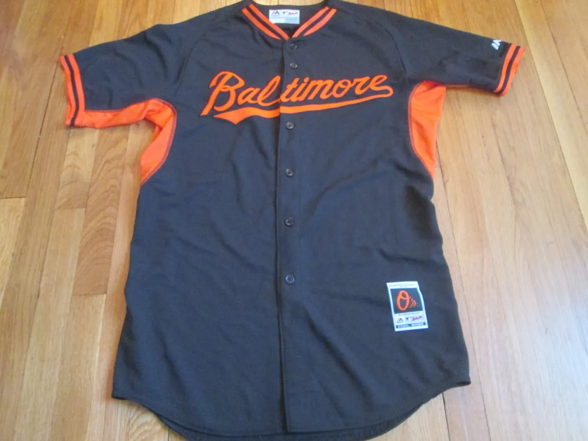 MAJESTIC MLB AUTHENTIC BALTIMORE ORIOLES BLACK COOL BASE JERSEY 44