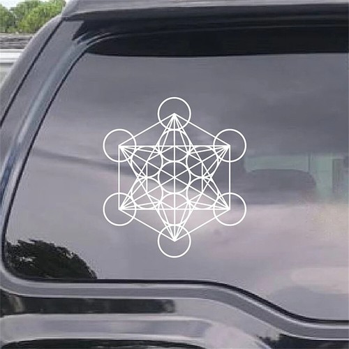Metatron's Cube Sacred Geometry Car Window Decor Metatron Laptop Vinyl Sticker