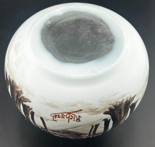 RICHARD LOETZ CAMEO GLASS WINTER SCENE SMALL VASE - Picture 6 of 7