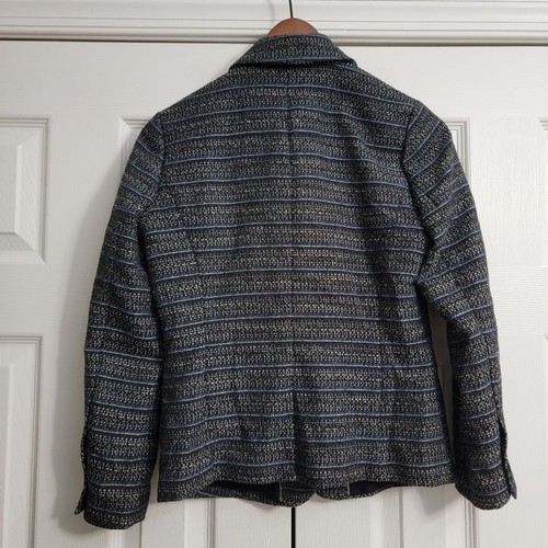 Lucky Brand Herringbone Blazer, Black / Blue, Women's Size 0 - Picture 2 of 5