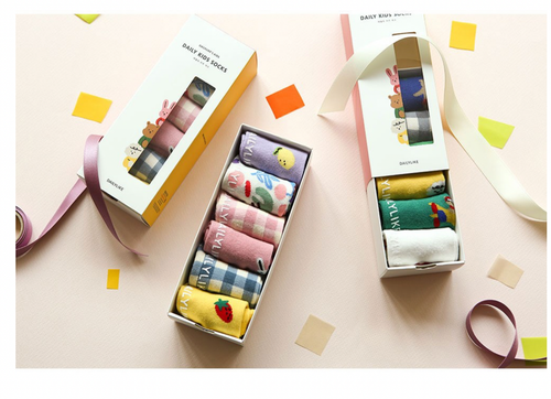 Dailylike children's socks 6 pairs/set Size S: 3-4 years old 12-4cm Gift Set - Picture 2 of 15