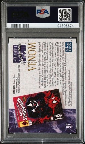 1992 Marvel Masterpieces #97 Venom PSA 10 GEM MINT! - 第 2/2 張圖片