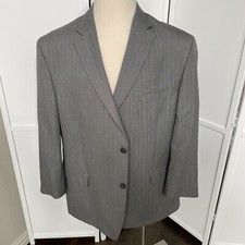 Haggar Suit Up System Men Gray Blazer Sport Coat 48R Polyester Blend