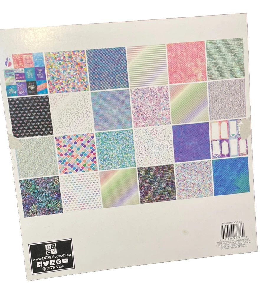 Almohadilla apilable de papel DCWV 12x12 RAZZLE DESLUMBRAMIENTO arco iris joyas brilla 30/48 páginas Foto 3 de 4