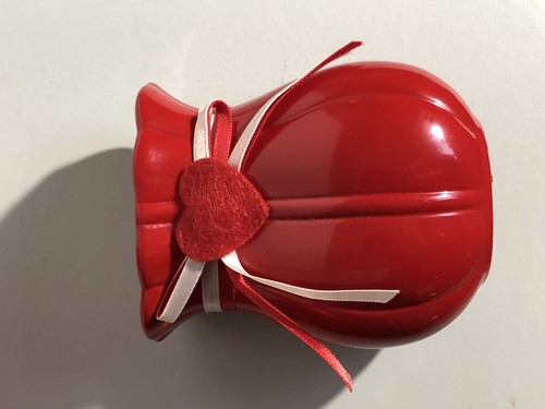 3 Vintage RUSS bud vases ribbon & felt heart trim Valentine holiday decor - Picture 2 of 4
