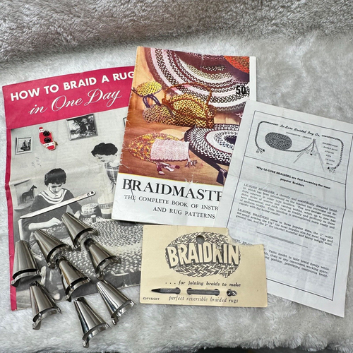 Vintage Rug Braiding Braid-Aid Instructions, braidkins, and Vari-Folders
