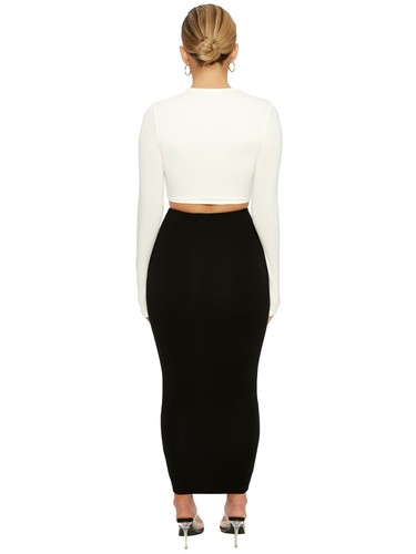 Womens Plain Jersey Bodycon Tube Long Maxi Skirts Ladies Midi Pencil Skirt 6-14 - Picture 20 of 198