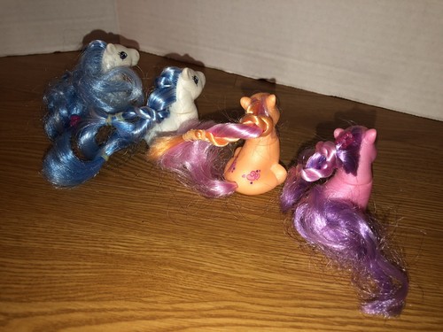 Vintage 1997 Lenard My Little Pony sitzende Figuren Konvolut 4 Ponys weiß orange - Bild 4 von 11