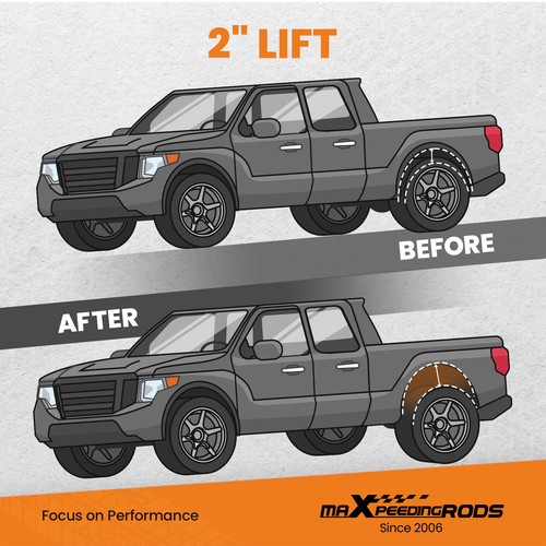 2" Rear Lift Kit for Dodge Ram 1500 2WD 4WD Truck 2009-2023 Spacers - Picture 5 of 9